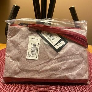 NWT Badgley Mischka Quilted Card Holder Wallet Red With Black Accents Unopened